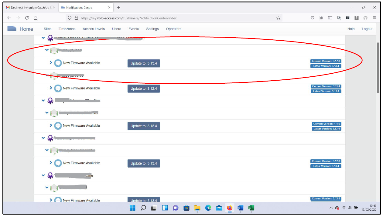 Notifications - Firmware