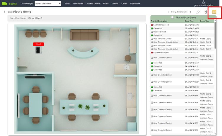 Site Maps Floor Plan Events Mode